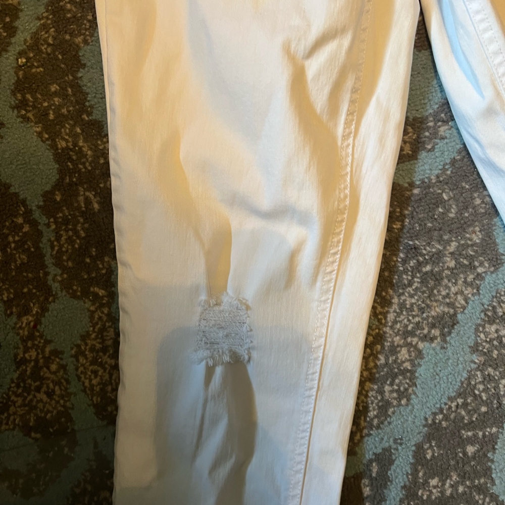 Lisa Rinna Collection Distressed White Jeans - Picture 2 of 4